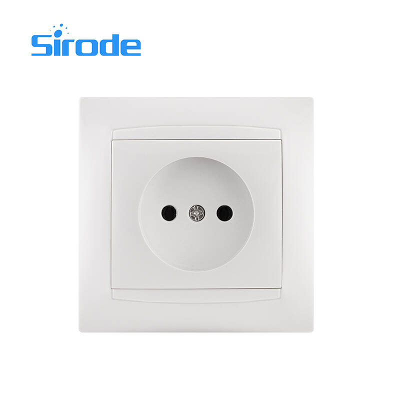 Europe Standard 9206 Series Modern 16A White PC Plate 250V Electrical 1 Gang 2 Pin Wall Socket