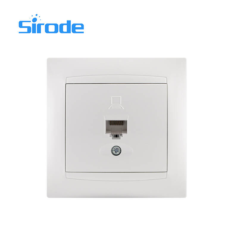 Europe Standard 9206 Series Modern White PC Plate Electrical 1 Gang Computer Wall Socket For Home