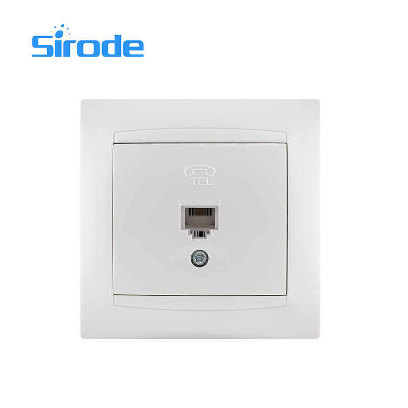 Europe Standard 9206 Series Modern White PC Plate Electrical 1 Gang Telephone Wall Socket For Home
