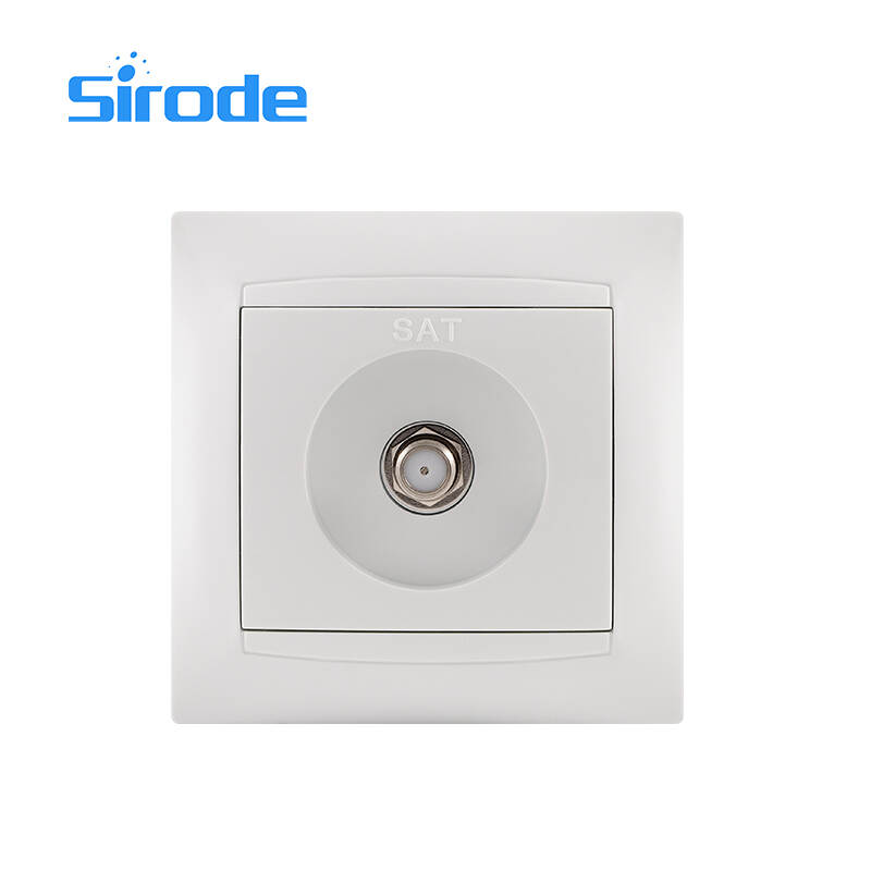 Europe Standard 9206 Series Modern White PC Plate Electrical 1 Gang Satellite Wall Socket For Home