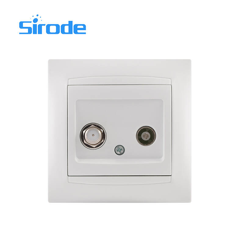Europe Standard 9206 Series Modern White PC Plate Electrical Satellite And TV Wall Socket For Home