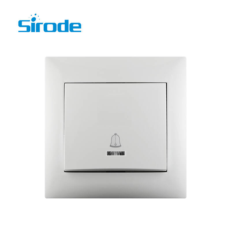 Europe Standard 10A 9220 Series Modern White PC Plate 250V Doorbell Electrical Switch With LED Illuminated For Home