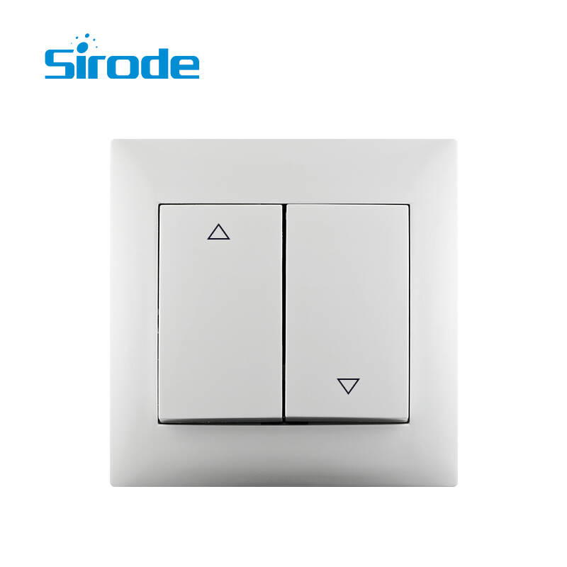 Europe Standard 10A 9220 Series Modern White PC Plate 250V Rolling Shutter Electrical Switch For Home