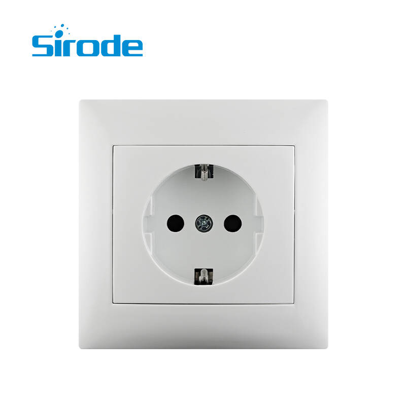 Europe Standard 9220 Series 16A Modern White PC Plate 250V Electrical 1 Gang SCHUKO Wall Socket For Home