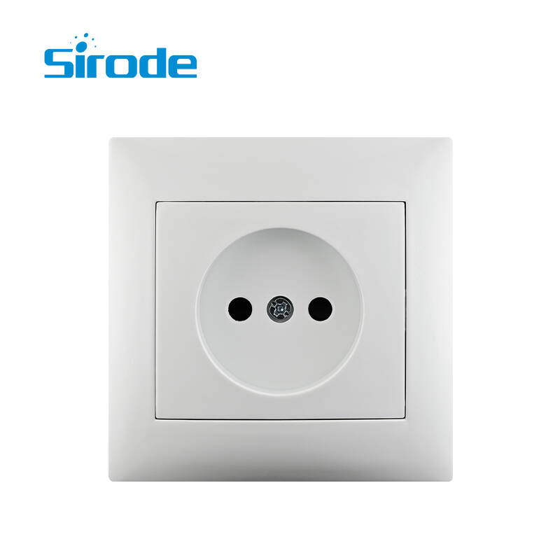Europe Standard 9220 Series 16A Modern White PC Plate 250V Electrical 1 Gang 2 Pin Wall Socket For Home