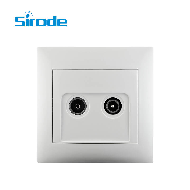 Europe Standard 9220 Series Modern White PC Plate Electrical 1 Gang TV-FM Wall Socket For Home-copy