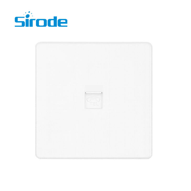 British Standard T9 Series 3D Checkered Brushed Artisitc Texture 1 Gang Telephone Electrical Wall Socket For Home