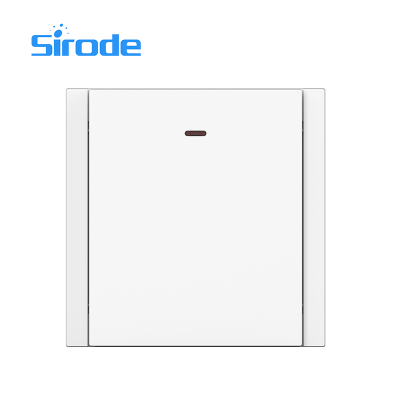 Europe Standard 86*86mm Large Plate Design 250V 1 Gang Switch With Light Indicator Electrical Wall Light Switches For Home