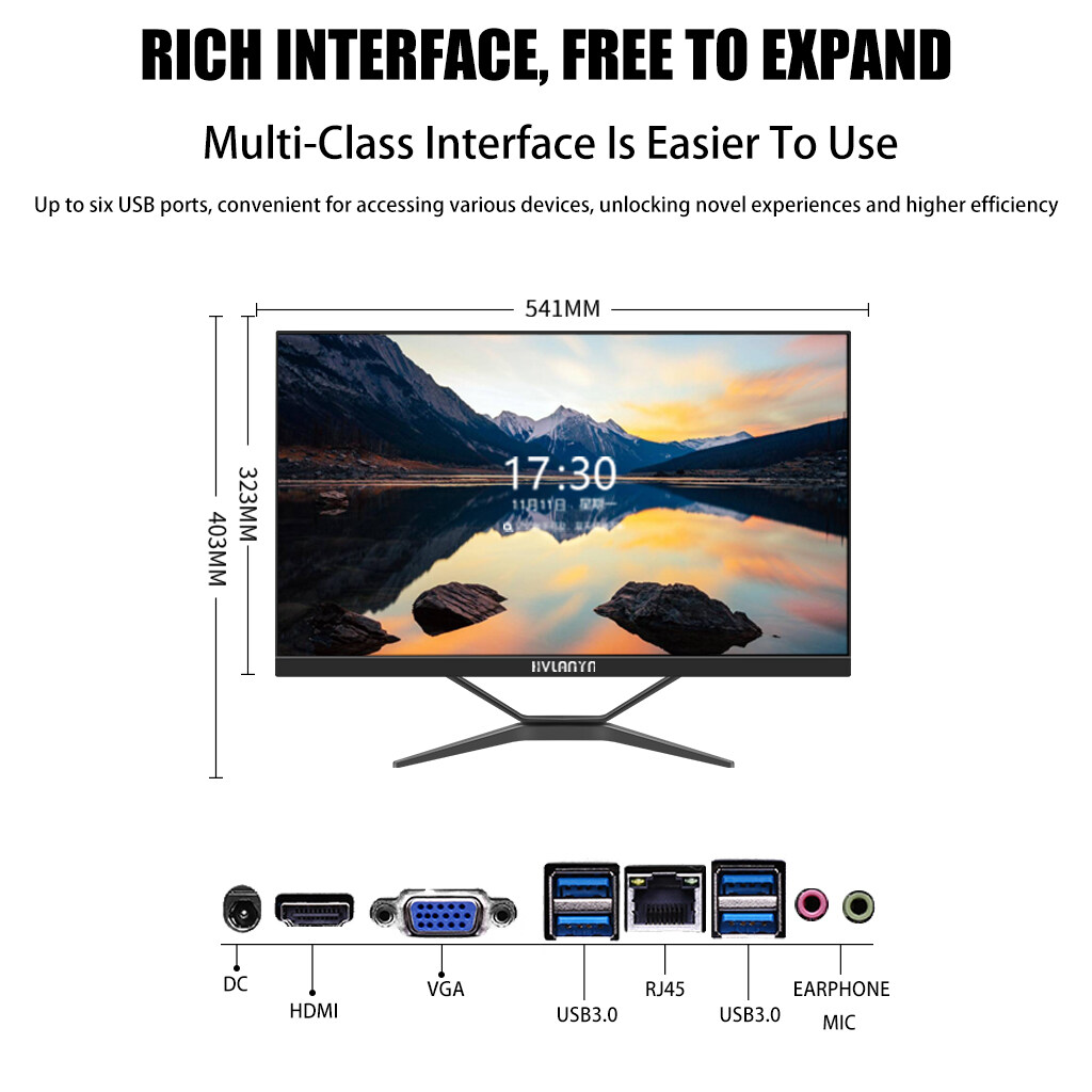 Intel Core I5-7300HQ Quad-Core 23.8 screen all in one computer personal PC