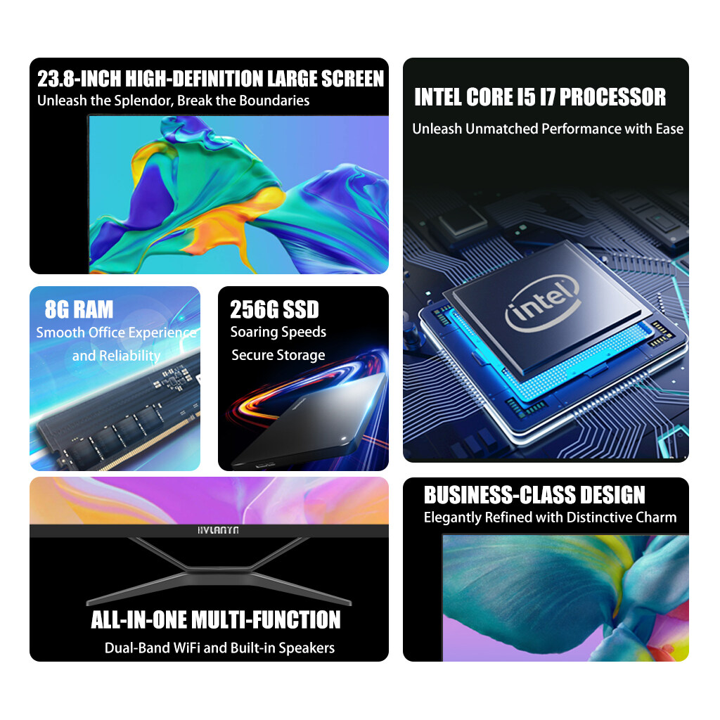 Intel Core I5-7300HQ Quad-Core 23.8 Layar Semua dalam Satu Komputer PC Pribadi