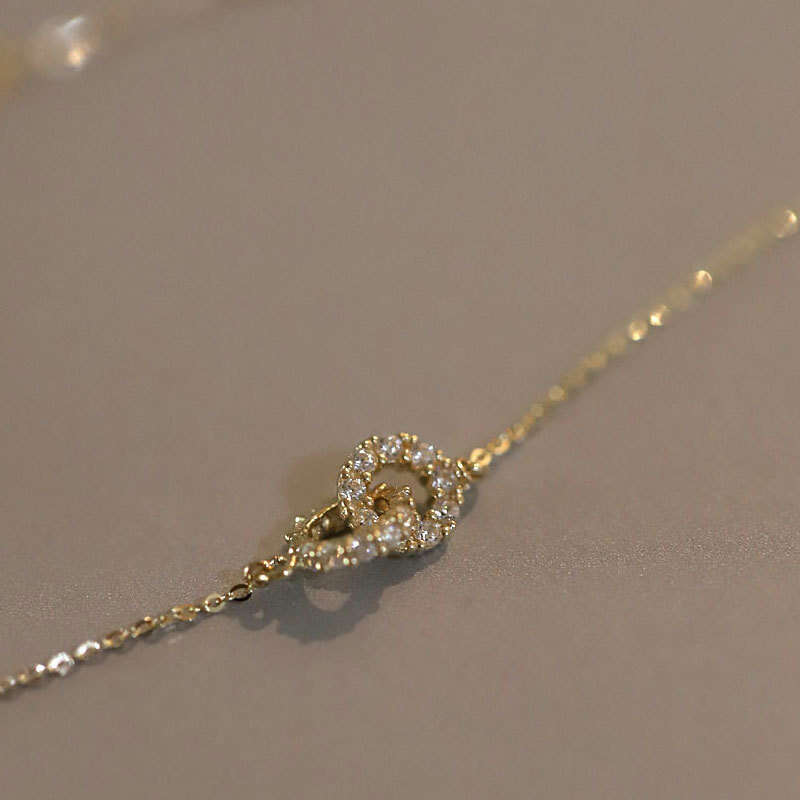 Exquis 14k plaqué or s925 argent en argent sterling en diamant à double bague à double bague