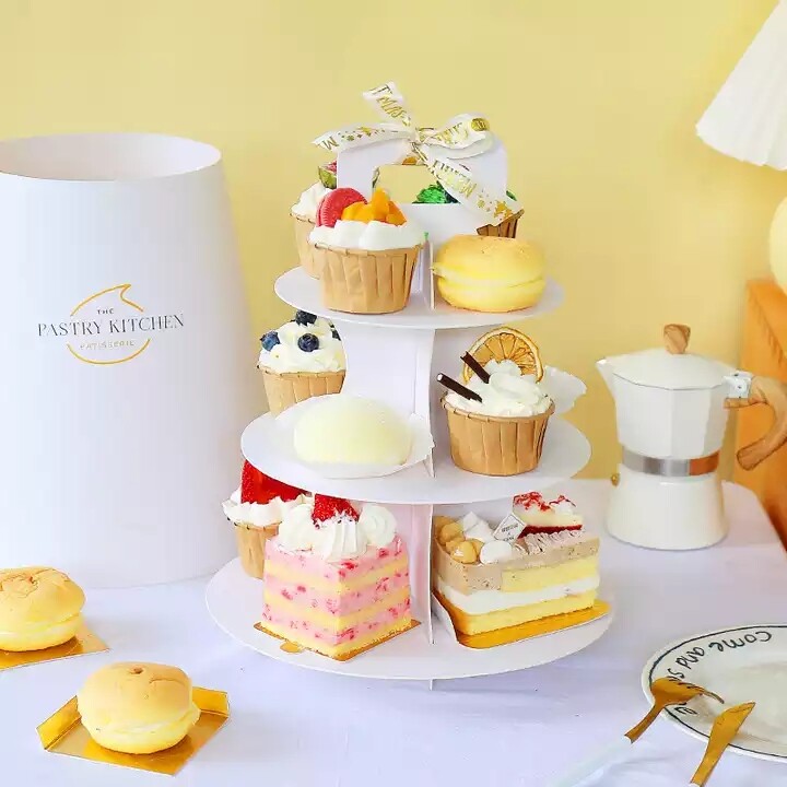 Elevate Your Dessert Presentation with a Customised Dessert Box and Paper 3-Tier Cake Stand