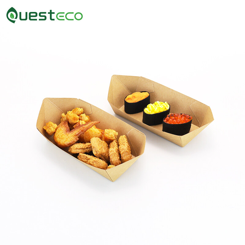 custom paper food trays, kraft paper food tray, brown eco kraft food trays, brown eco-kraft food trays, custom printed food trays