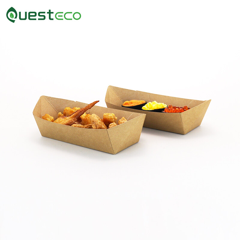 custom paper food trays, kraft paper food tray, brown eco kraft food trays, brown eco-kraft food trays, custom printed food trays