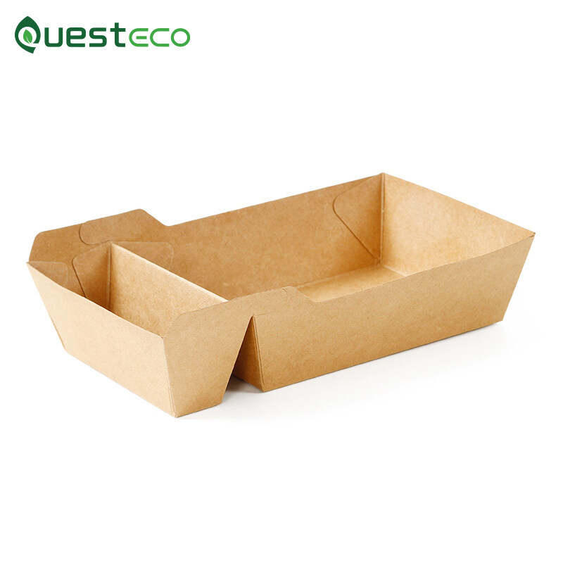 Paper Boat Box Fried Chicken Pieces Double Check Lunch Box Sauce Box