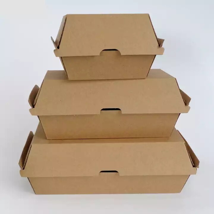 Custom Fast Food Packaging Kraft Paper Disposable Hamburgers Takeaway  Burger Box - Buy Burger Box,Hamburger Box