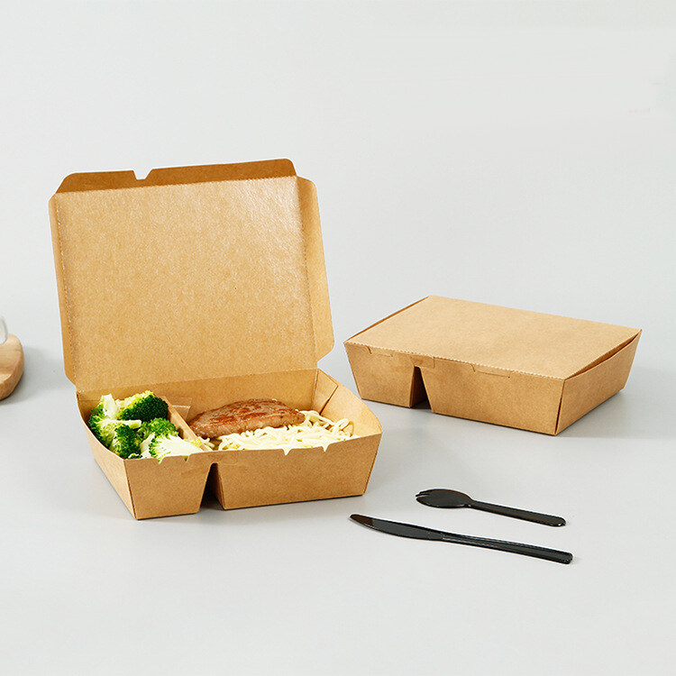 Custom Biodegradable Sushi Tray Box Fast Food Container Restaurant Takeaway Packaging Lunch Paper Box