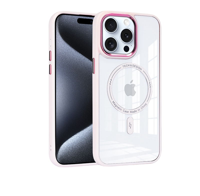 New design Strong Magnetic Transparent Clear Case Magnetic Wireless Charging Case for iphone 13 Pro Max 14 Pro max 15 16 pro max