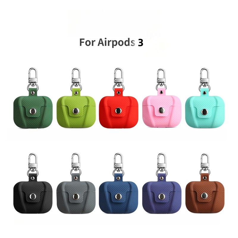 New Arrival Protective Cover Headphone Case Earphone Case PU Leather Earphone Case All-inclusive With Hook For AirPods 1/2/3 pro