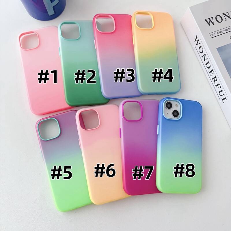 New popular gradient electroplating frame silicone shockproof mobile phone case for iPhone