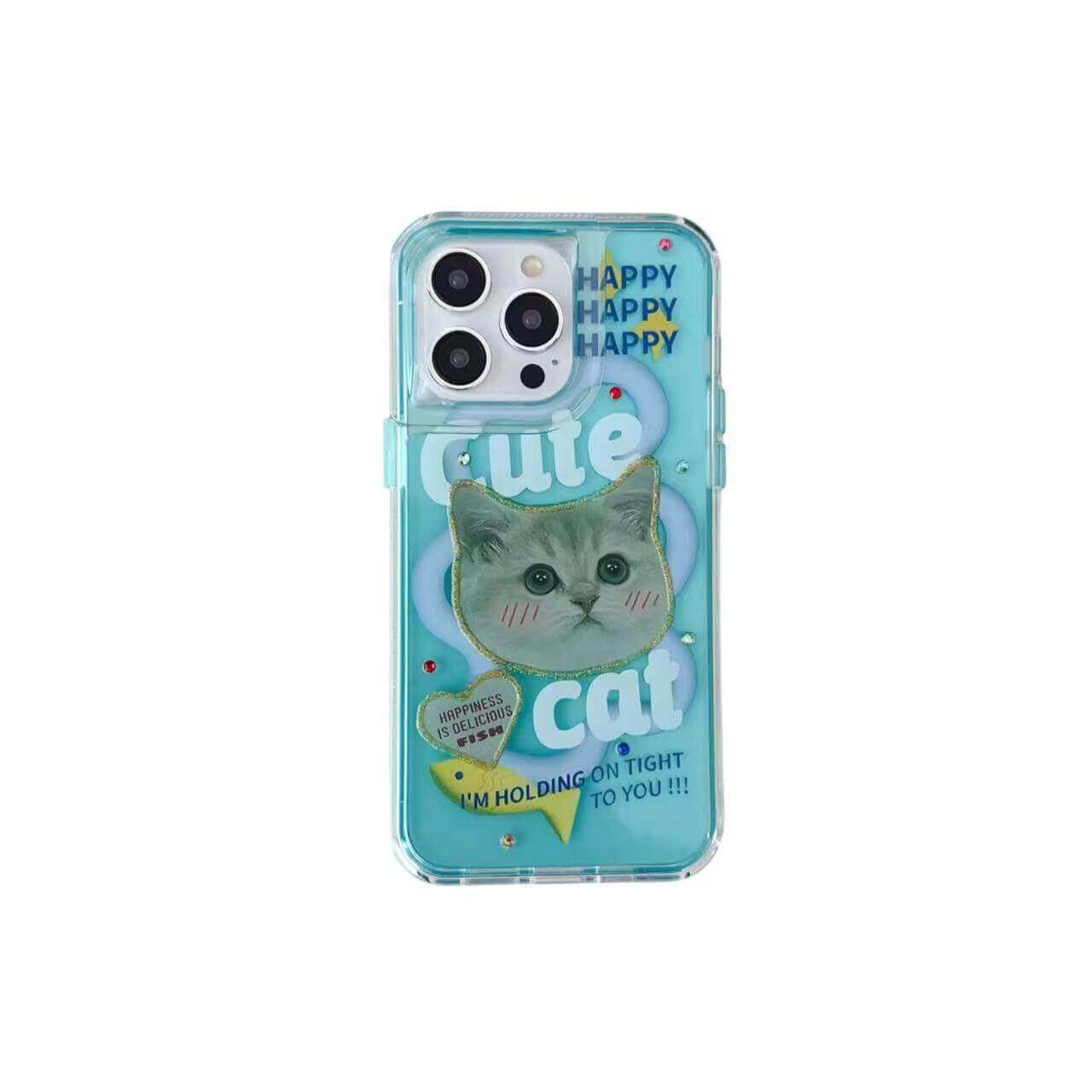 Sweet kitten phone case For iPhone15promax cartoon 14 15Pro 13/12 cute 11 drop-proof case