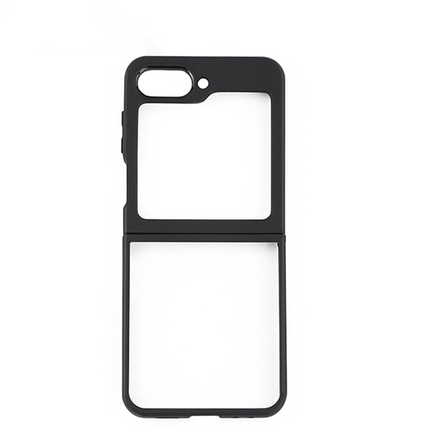 New For Samsung Galaxy Z Flip 6 Clear Back Cover Matte Tpu Frame Phone Case With Metal Hinges Connector