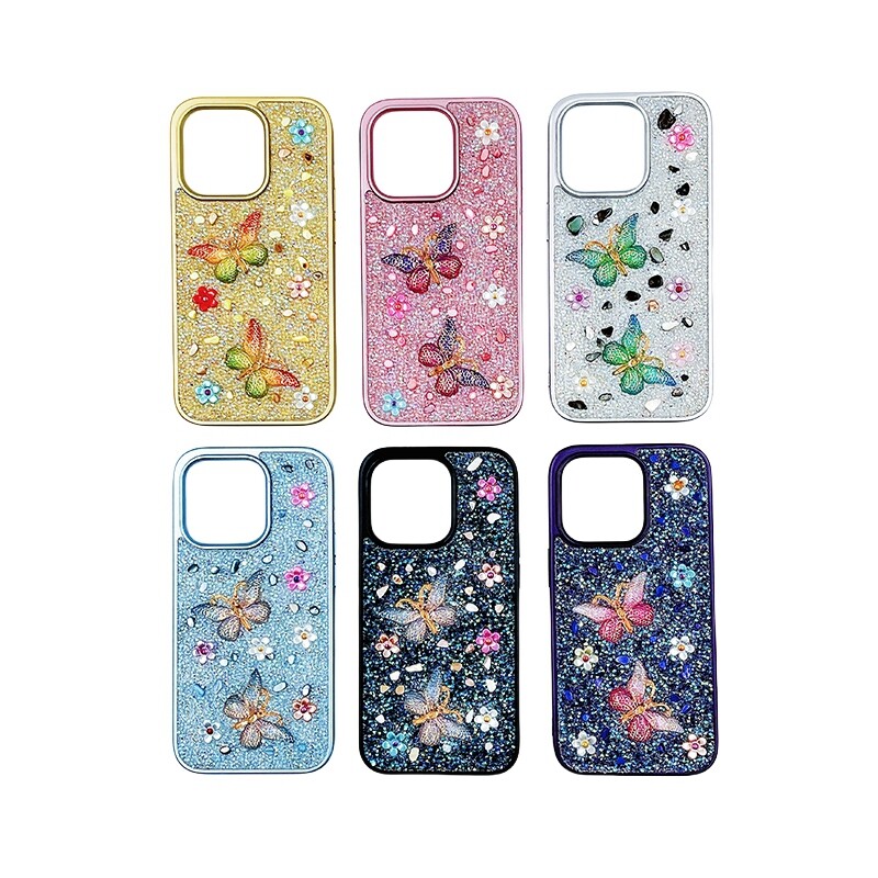 Best quality fashion glitter diamond beauty women phone case for all models 15 pro max 16 series