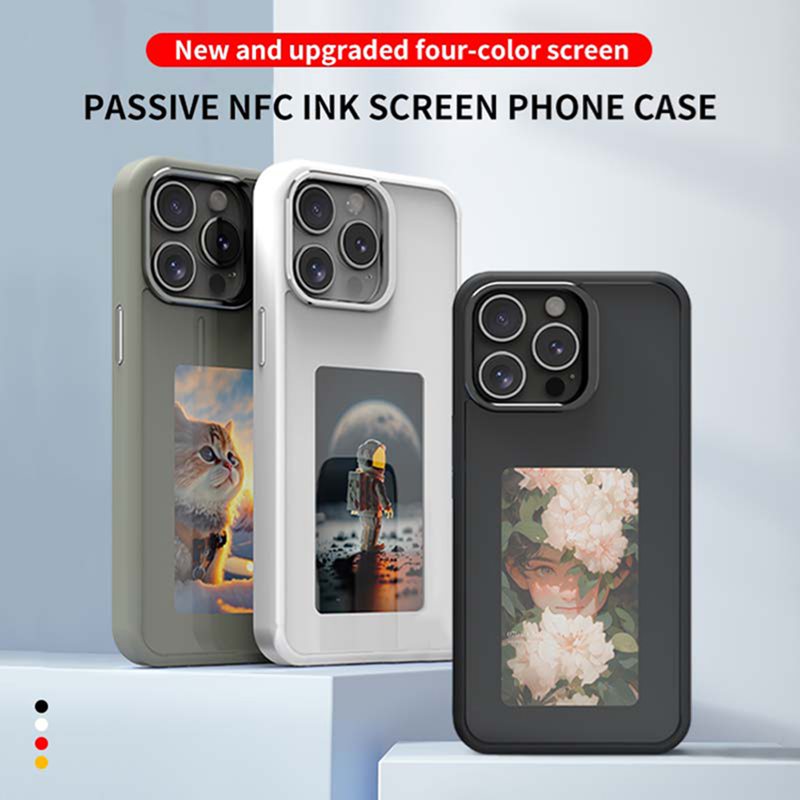 NFC phone case, LED Smart E Ink screen, iPhone 13 case, iPhone 14 case, iPhone 15 Pro Max case, wholesale phone accessories, customizable phone display, durable PC cover, DIY phone case, stylish phone protection