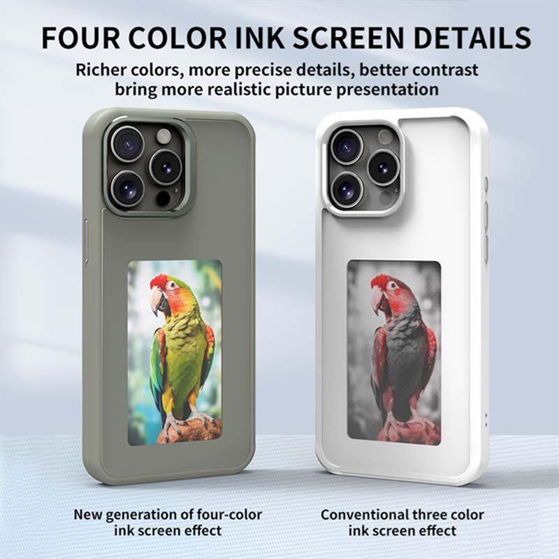 NFC phone case, LED Smart E Ink screen, iPhone 13 case, iPhone 14 case, iPhone 15 Pro Max case, wholesale phone accessories, customizable phone display, durable PC cover, DIY phone case, stylish phone protection