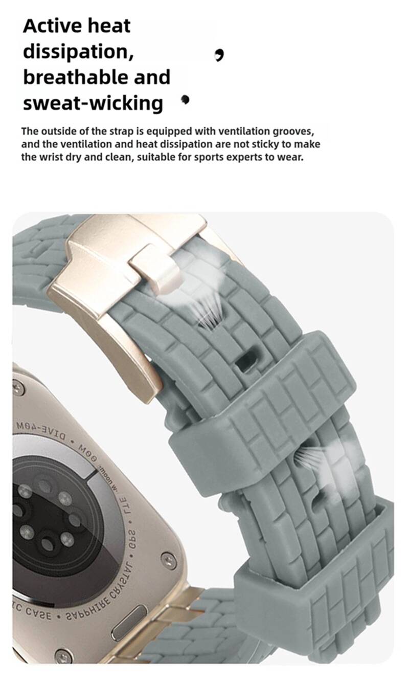 Apple Watch Bands, Stainless Steel Connector, Silicone Rubber Bands, Apple Watch Accessories, Series 9, Series 8, SE2, Series 7, 6, 5, 4, 3, 2, 1, 45mm, 44mm, 42mm, 49mm, Durable Watch Band, Comfortable Watch Strap, Stylish Apple Watch Accessories