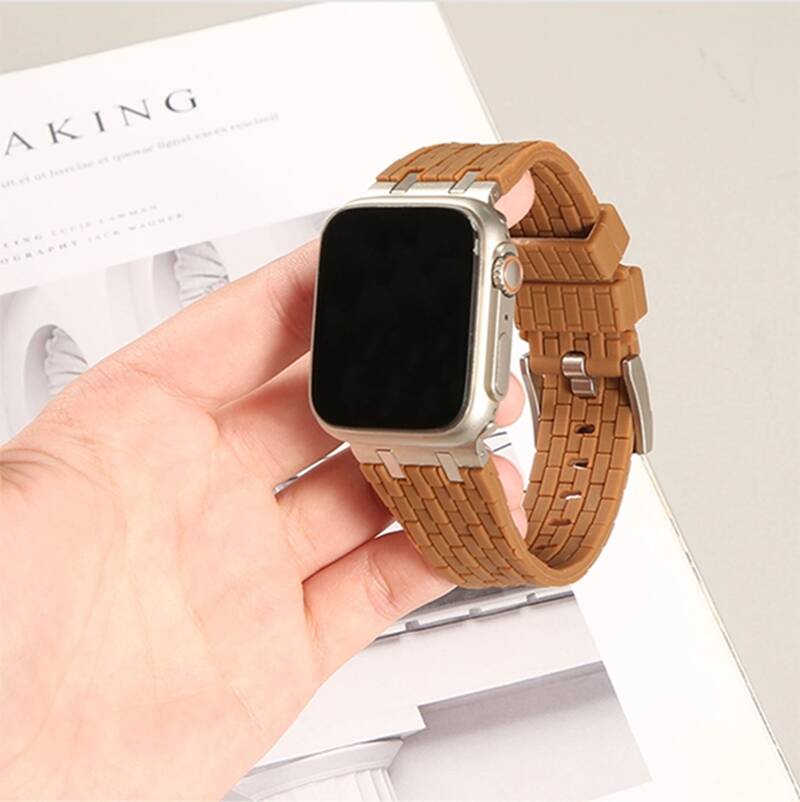 Apple Watch Bands, Stainless Steel Connector, Silicone Rubber Bands, Apple Watch Accessories, Series 9, Series 8, SE2, Series 7, 6, 5, 4, 3, 2, 1, 45mm, 44mm, 42mm, 49mm, Durable Watch Band, Comfortable Watch Strap, Stylish Apple Watch Accessories