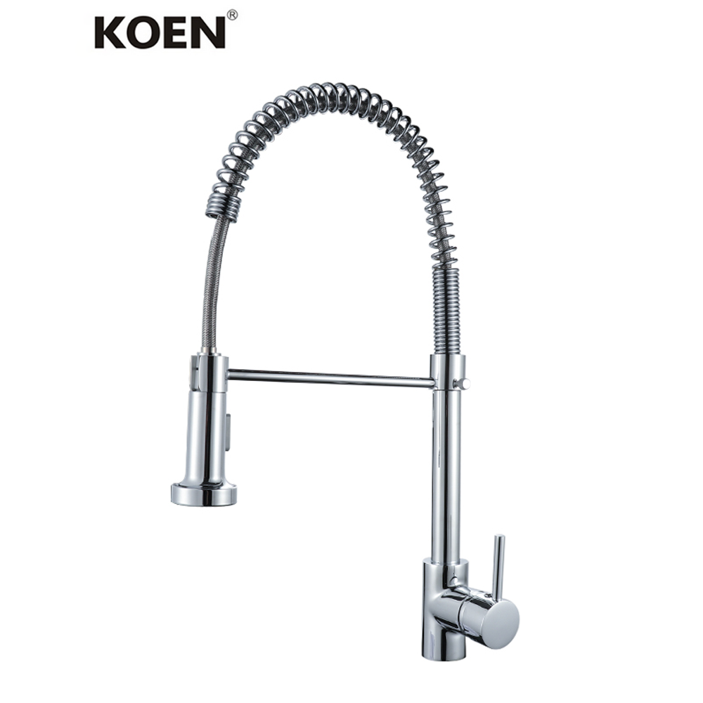 Chrome spring pulls down the single Handle water kitchen tap Mixers Tap Hot Cold Water taps Chrome Kitchen Faucets Brass Faucet