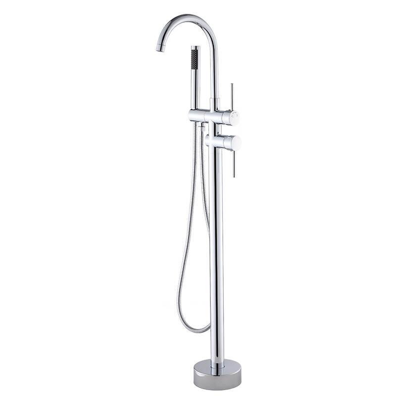 Chrome Plating bathroom and shower faucets  Freestanding bathtub faucet  Brass Mixer Floor Stand Bathtub Taps For Bathroom