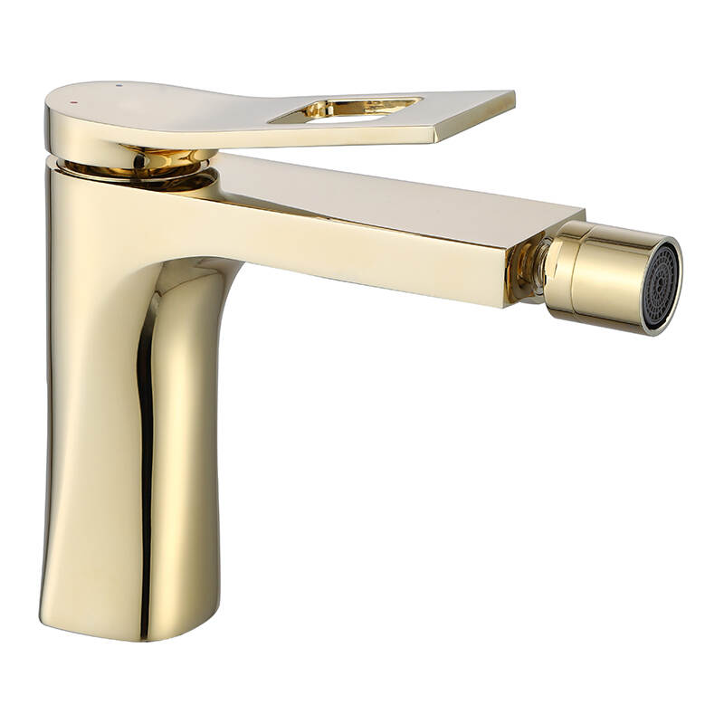 Factory single handle brass bathroom bidet Gold faucet