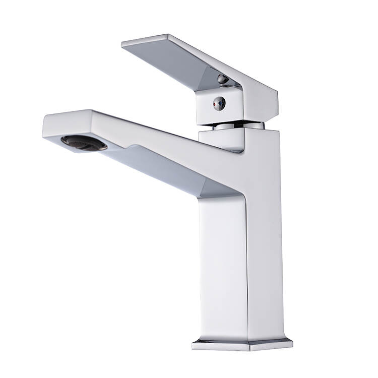 Polished Chrome Manufacturer mixer and taps Bathroom Accessories Deck Mounted Square Handle Design Hot Cold Water Basin Faucet