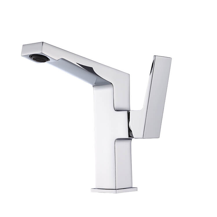 OEM/ODM Deck Mounted brass Single Handle Waterfall Water taps Bathroom Basin Mixer Chrome Faucet