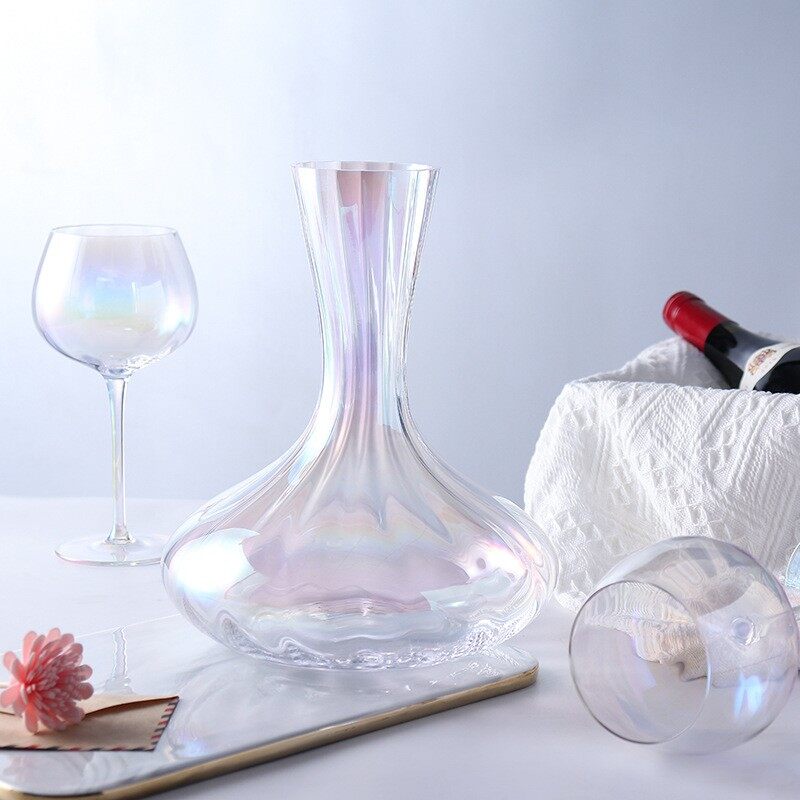 iridescent champagne glasses, iridescent cocktail glasses, iridescent martini glasses