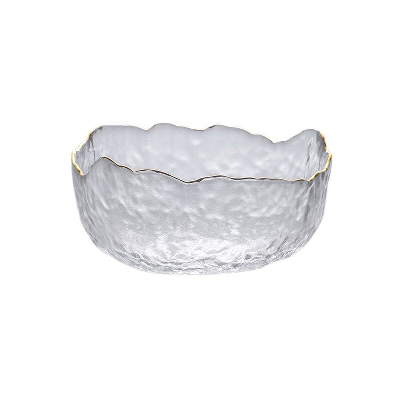 Glass Salad Bowls Mixing Bowls Irregular Shape Serving Bowls for Kitchen Prep Fruit Pasta Popcorn and Snack