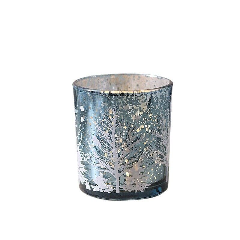 Candle Holders Speckled Mercury  Glass Candle Holder Bulk - Ideal for Wedding , Party Supplies, Christmas Day Table Decor