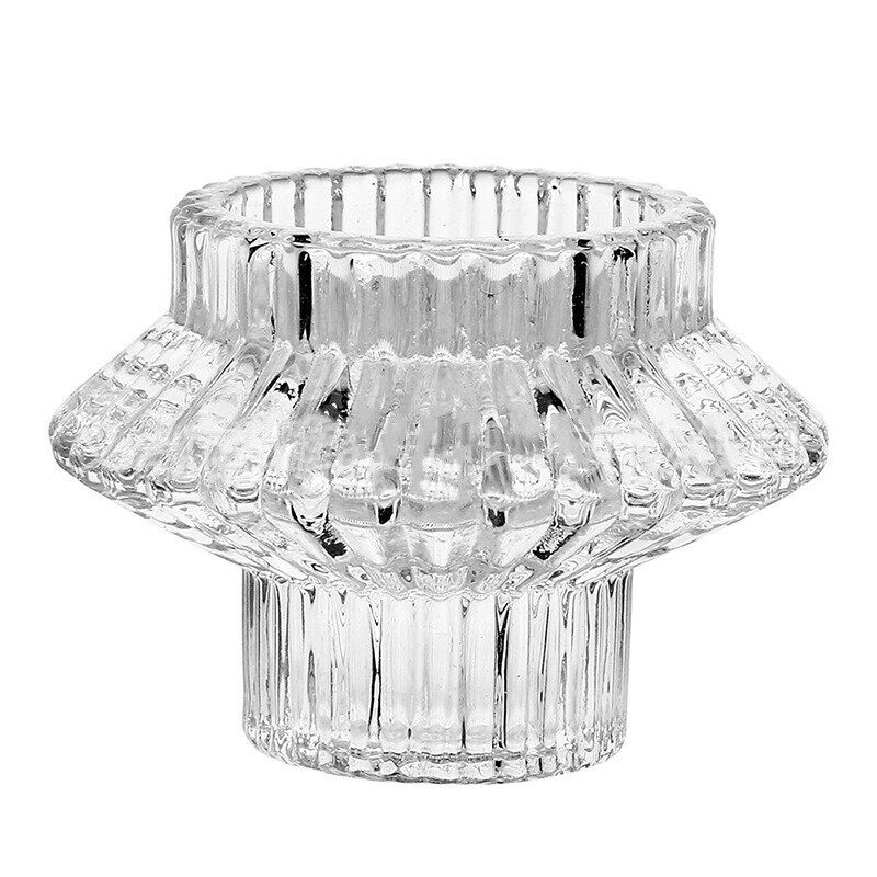 Clear Kitchen Glass Candlestick Holders, glass taper candle holders