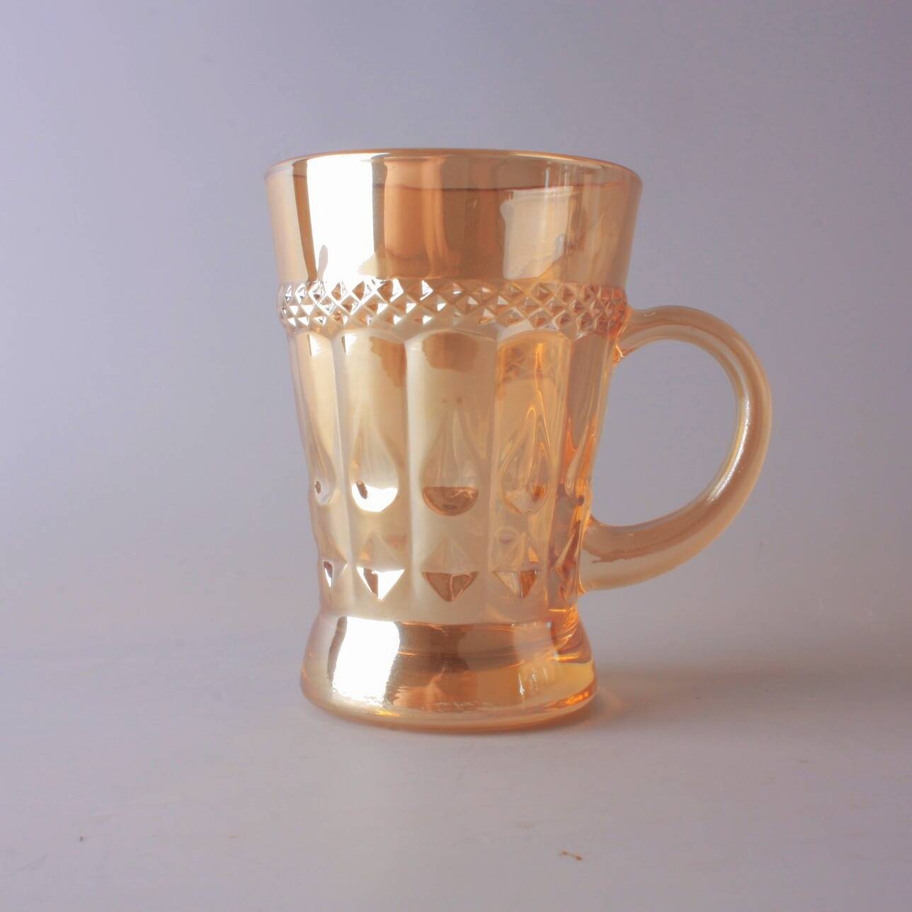 Amber  Glass Small Handle Cup Restaurant Teacup Home Coffee Cup Light Luxury Fashion Advanced