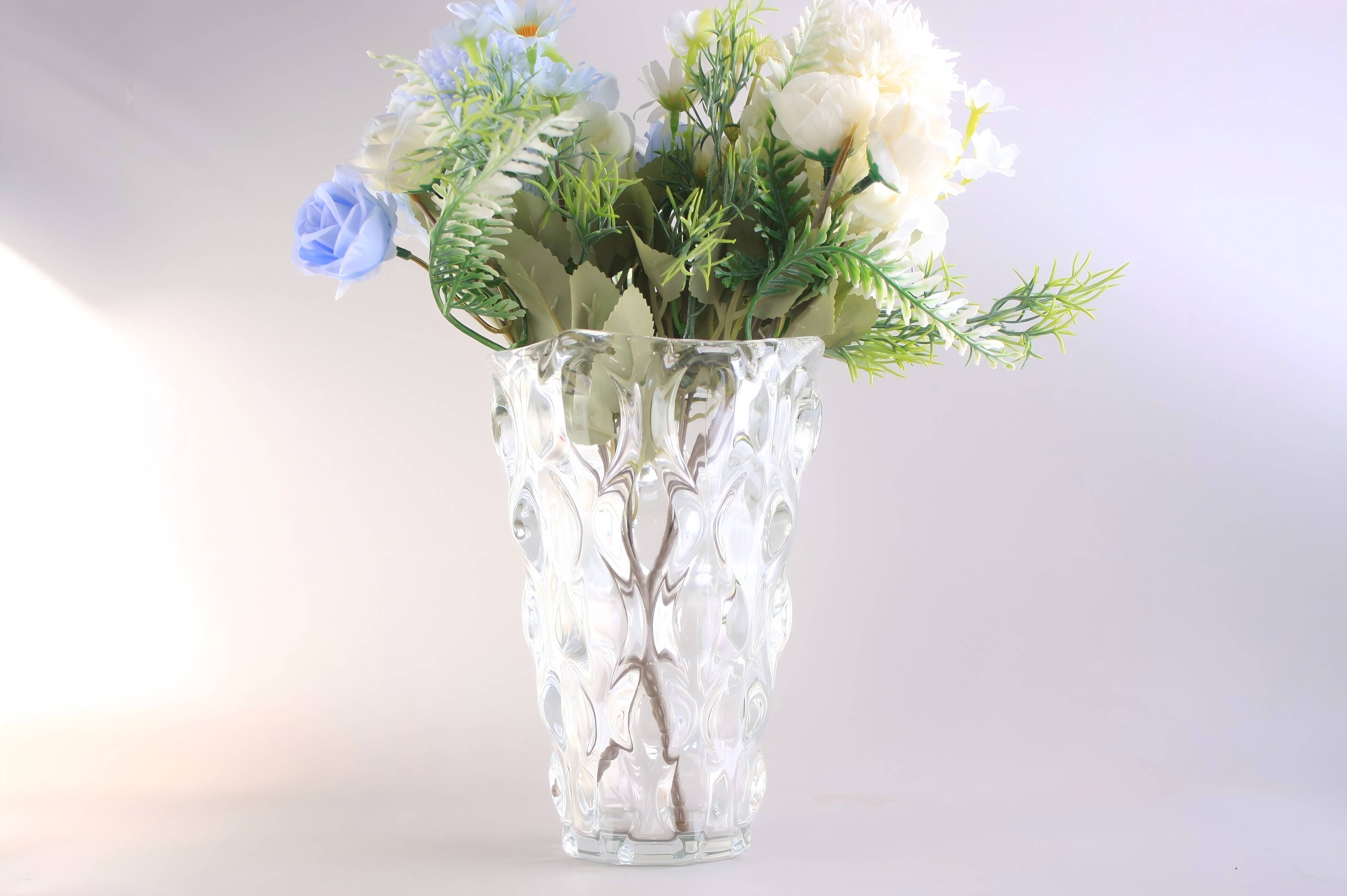 European-style Light Luxury Crystal Glass Vase Popular Living-room Hotel Flower Arrangement Rose Lily Flower Decoration
