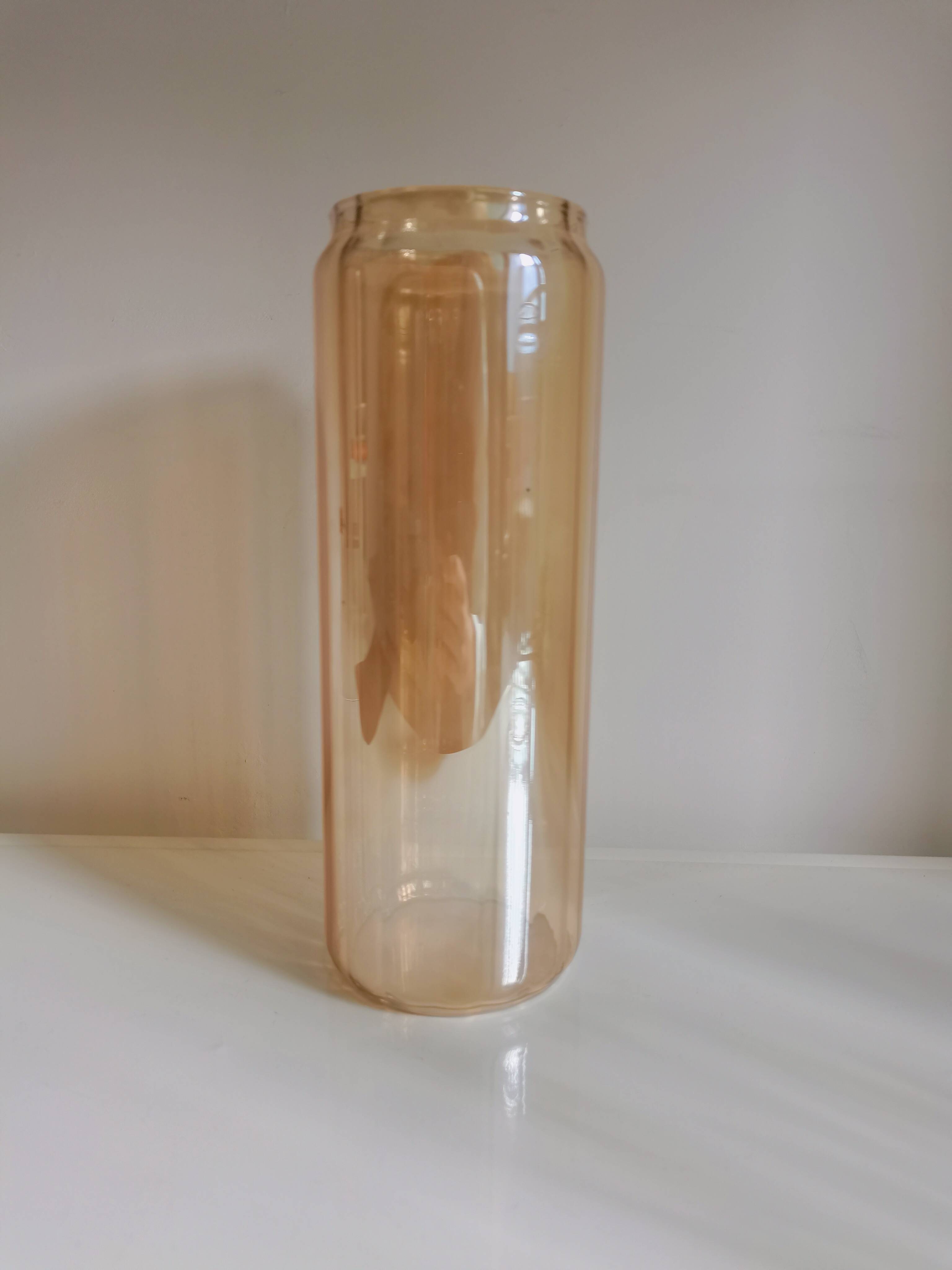 Nordic Style Amber Glass Vase for Hydroponics Simple Storage Jar Glass Bottle for Flower Arranging and Water Culture Room Decor