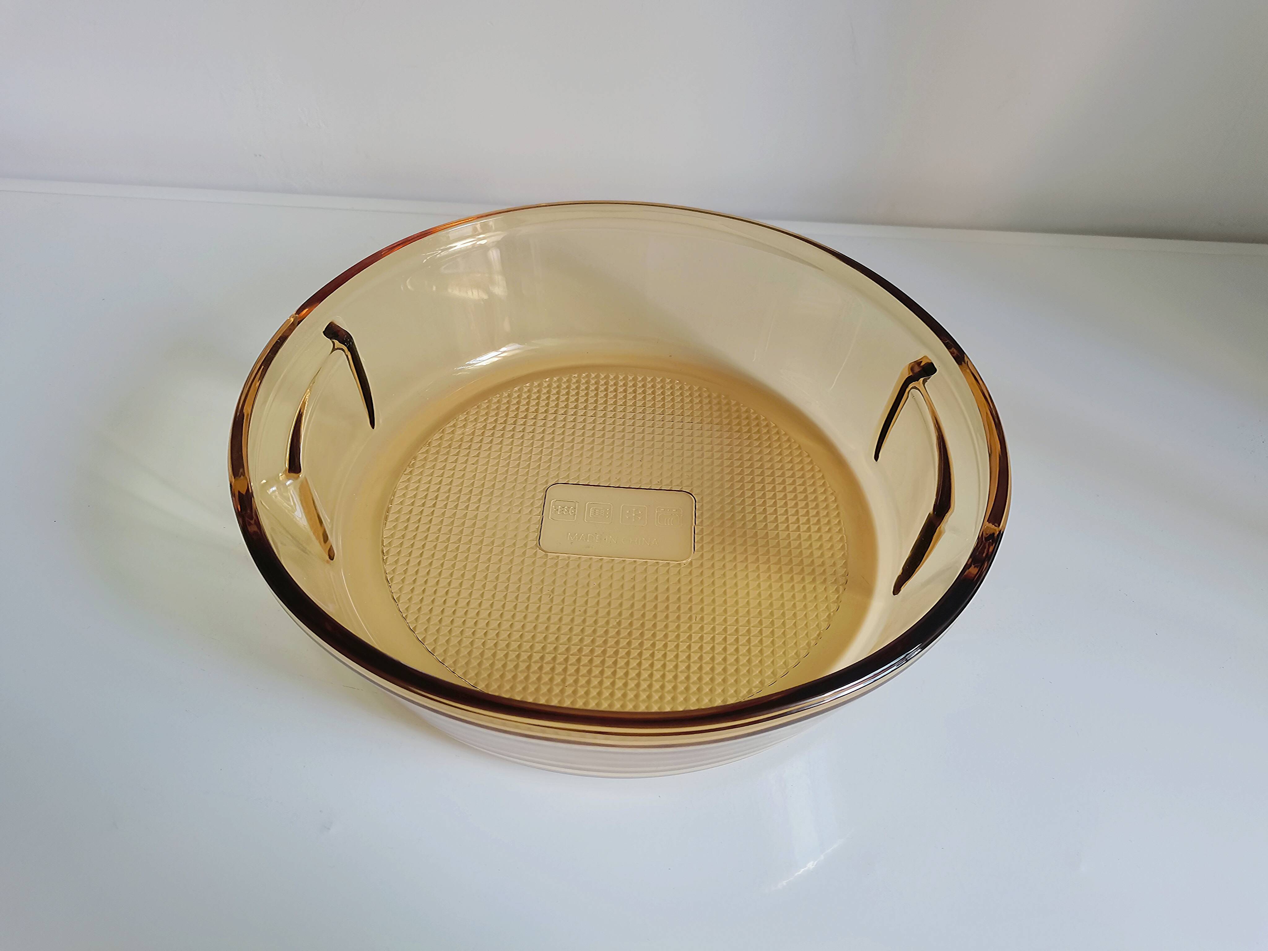 Borosilicate Glass Roasting Pan for Oven and Microwave Heat-Resistant Home Use Steaming Fish Plate Round Dish
