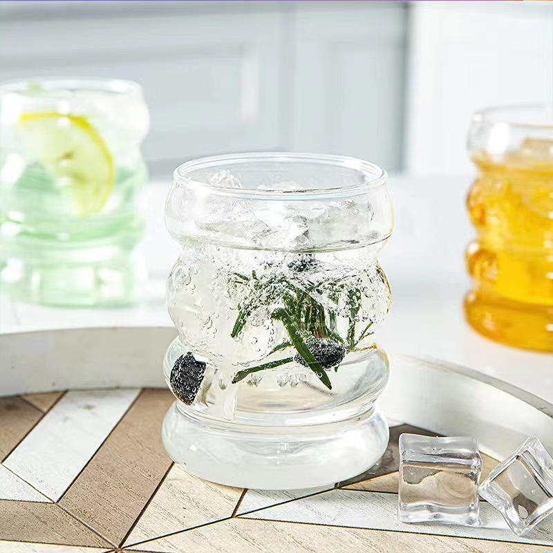 Creative Circle Glass Coffee Cup Circular Cup New Style Glass Cup Caterpillar Coffee Cup
