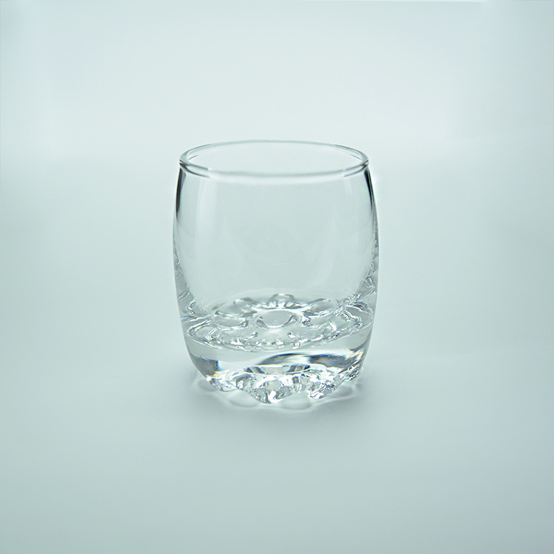 Thickened Transparent Glass Milk Cup Flower Bottom Liquor Cup Whiskey Cup Creative Glass Cup