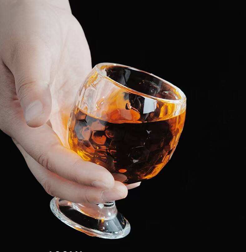 European-style Glass Wine Glasses Whisky Glasses Brandy wine Glass Hammer-textured Low-stemmed Glasses