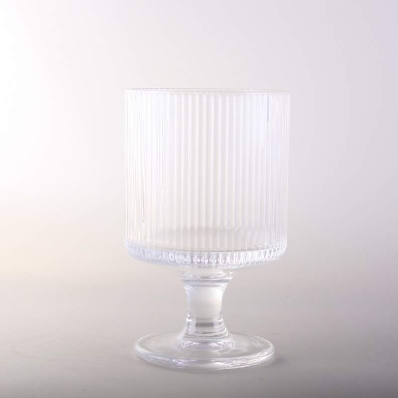 Vertical striped bamboo cup glass straw coffee cup high value double drink cup ground push gift cup ins feng shui cup