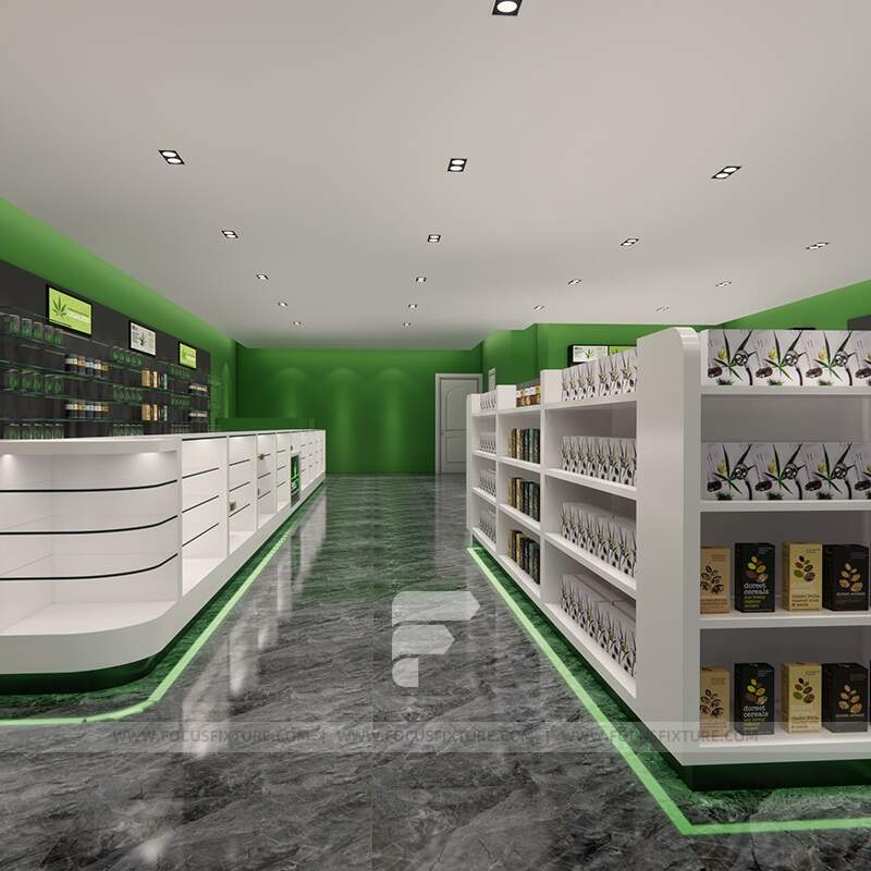 vape display case; cigarette racks; customizable display; glass showcase; black wall cabinets; green background display; retail display solutions; modern display cabinets