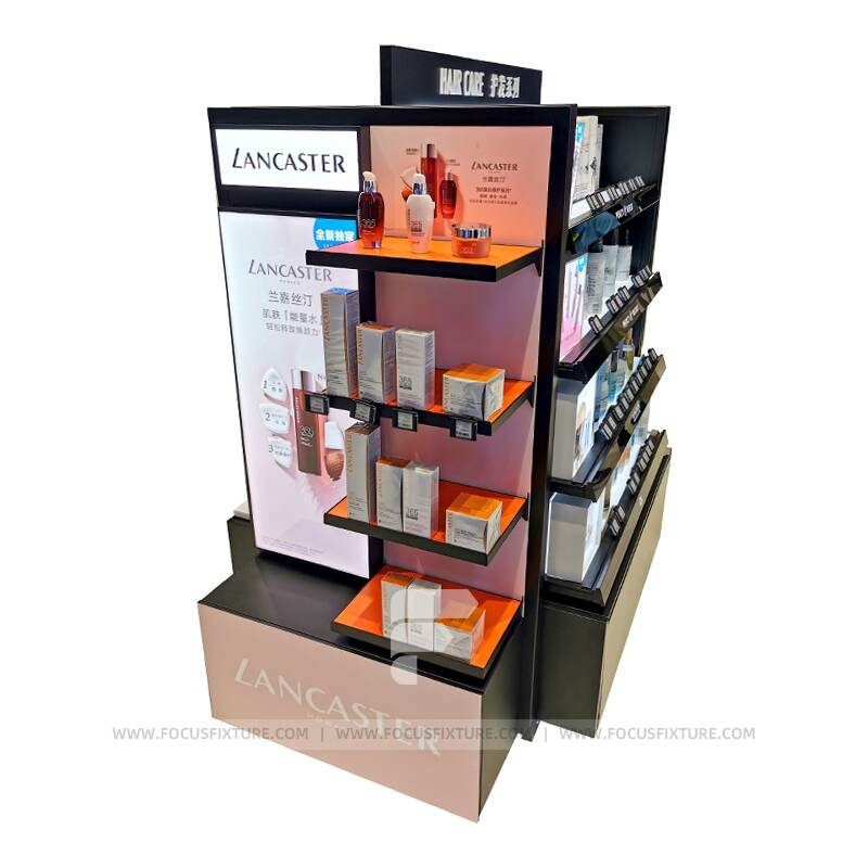 perfume stand; fragrance display; retail display solutions; customizable supermarket shelves; lightbox advertising; premium product merchandising; visual marketing; tailored retail fixtures